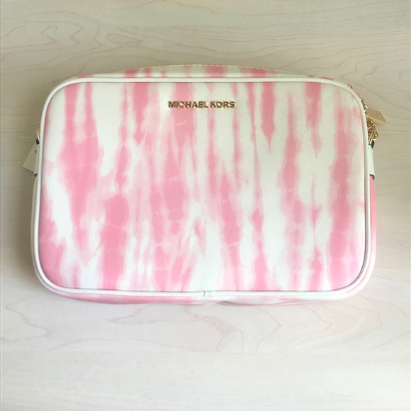 New Michael Kors Shell Pink & White Crossbody Bag w/ Gift - Picture 2 of 13